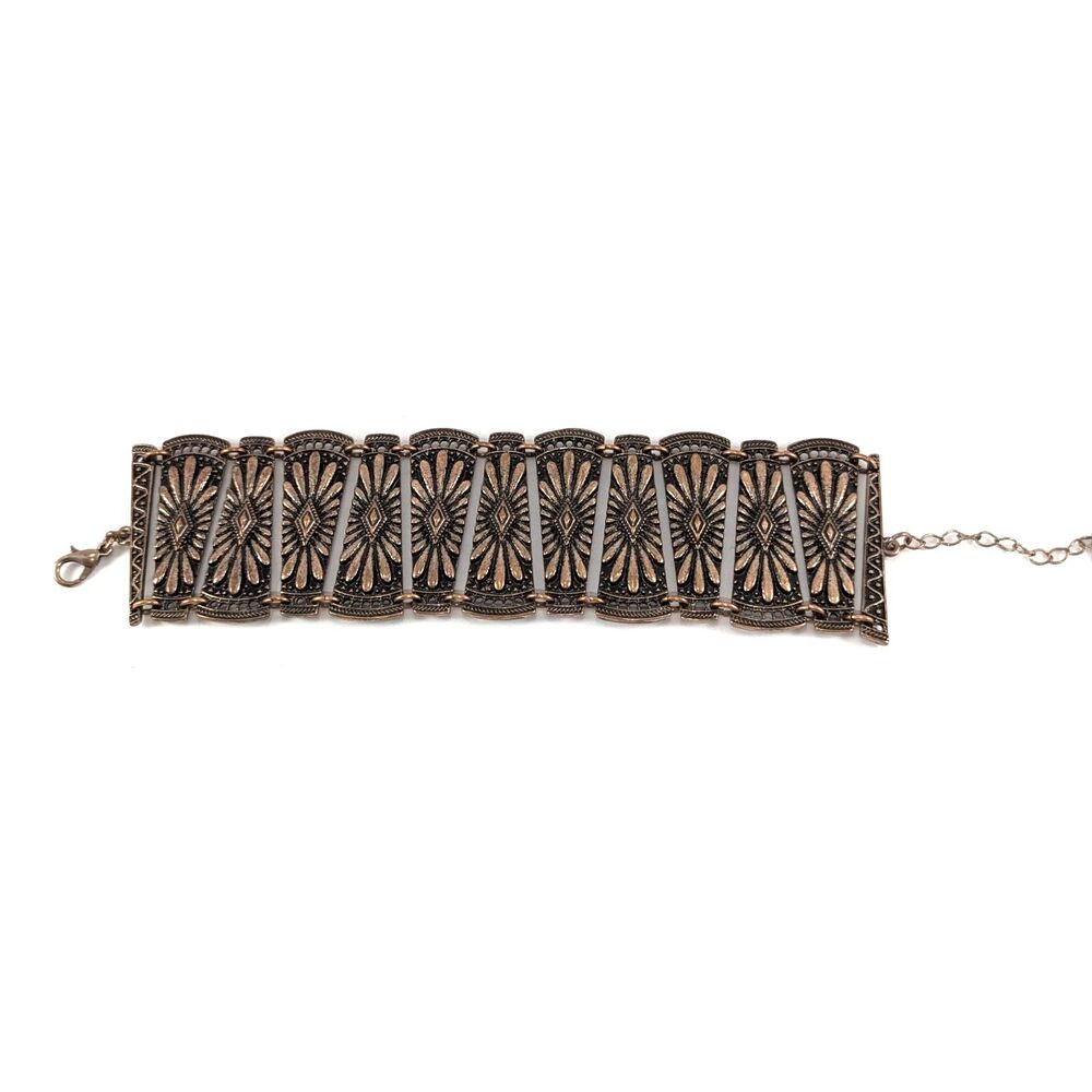 Park Lane Copper Black Vintage Embossed Link Bracelet